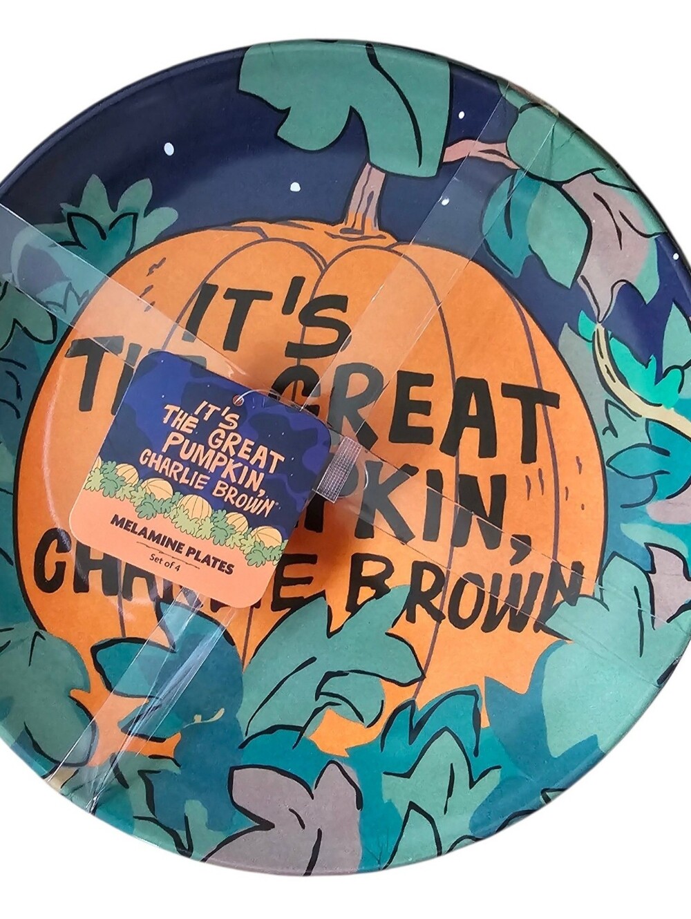 NWT Set Of 4 Peanuts It's The Great Pumpkin Dinner Plates